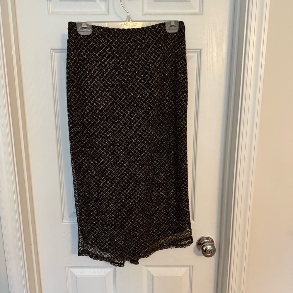 NWT Express Vintage Y2K black and gold mesh skirt sz small